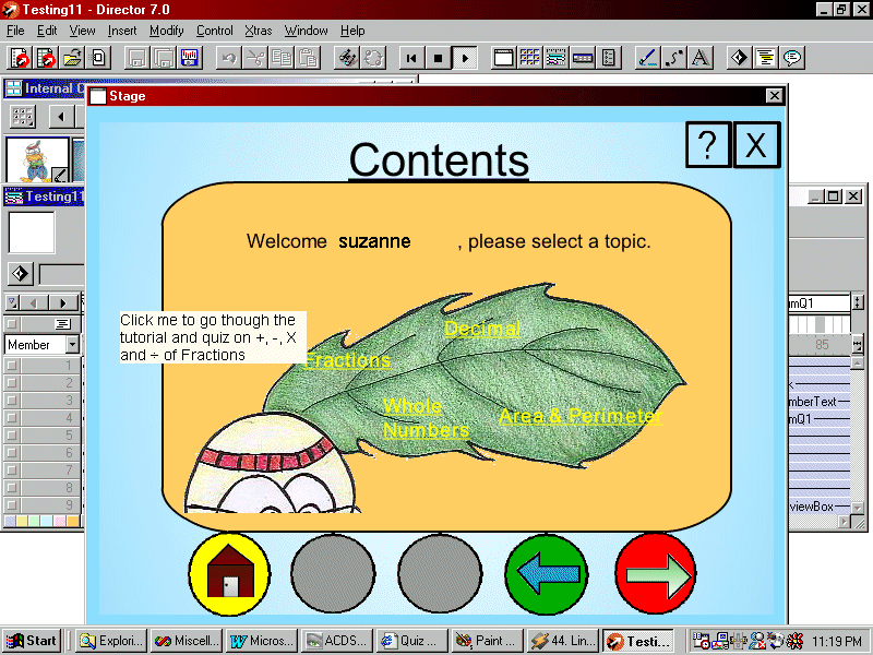 Screenshot of Mathematics CAL